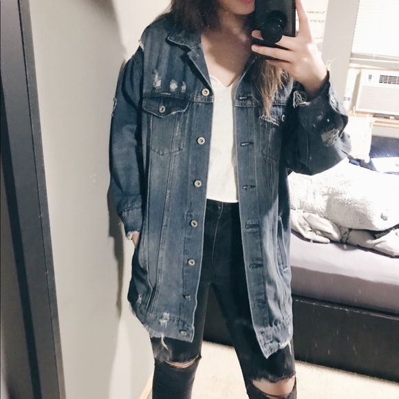 Rue 2 Longline Distressed Denim Jean 
